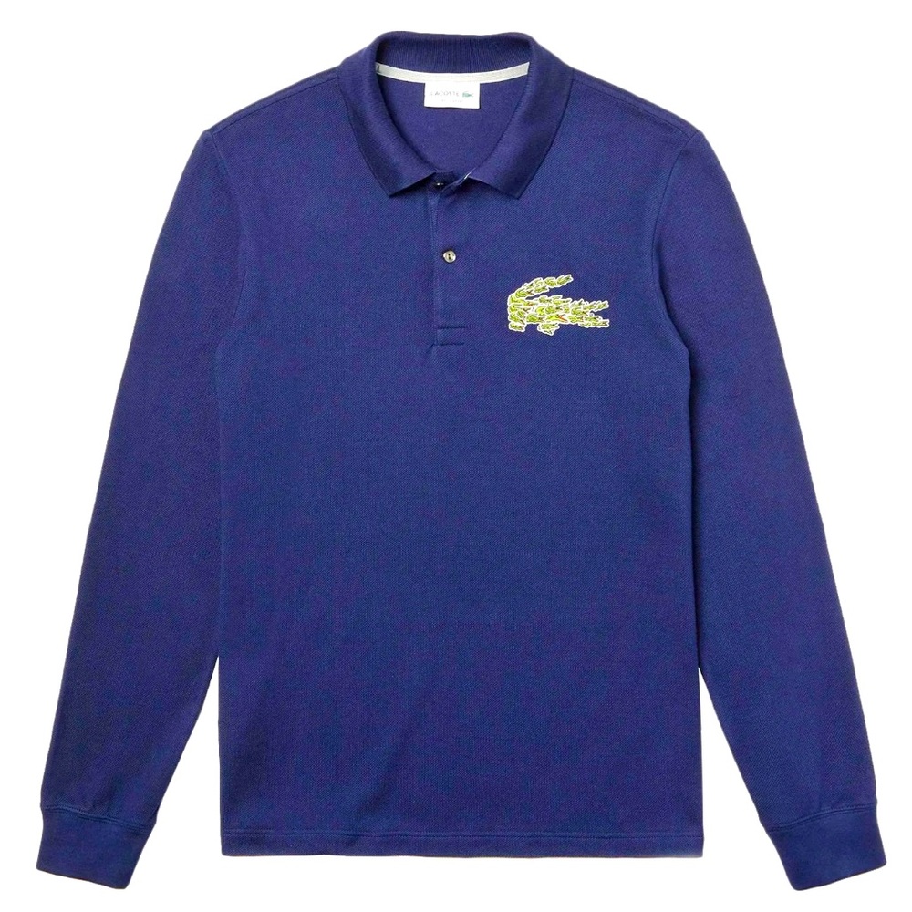 Lacoste big logo long sleeve polo shirt